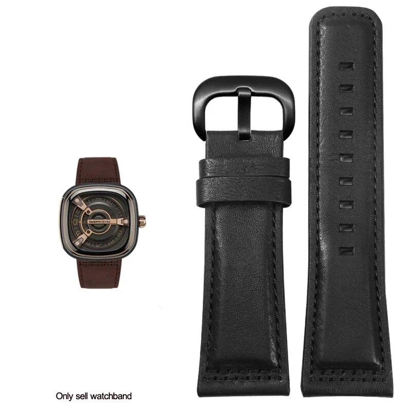 Für Uhrenarmband Sevenfriday S2 / P3 / m2 Italienisches Echtleder Herren Braun Schwarz Rot Grün Uhrenarmband 28mm