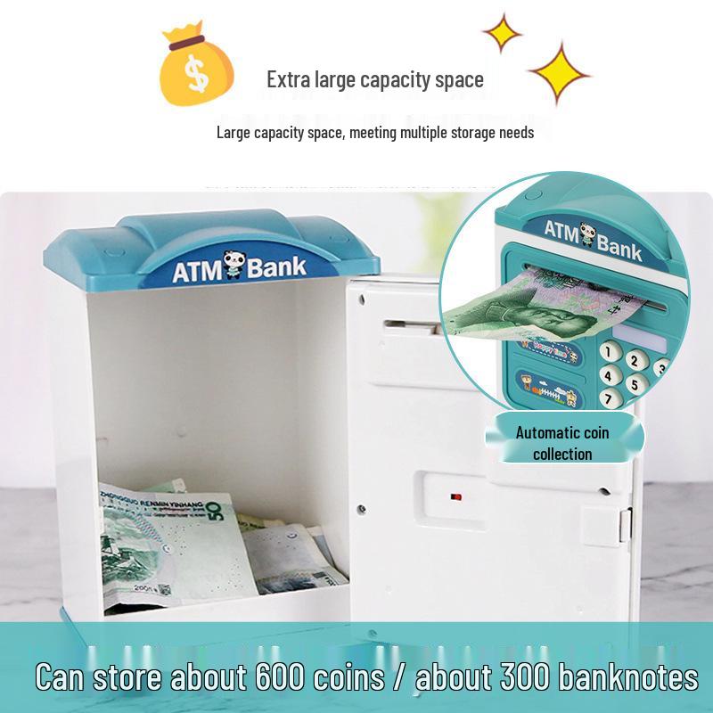Children's Electronic Safe Toy with Fingerprint Unlock and Rolling Money Feature