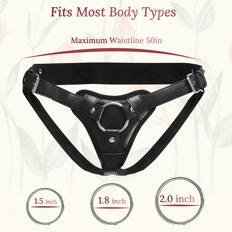 Adjustable Dildo Strap Leather Pants, 3-Size Metal O-Ring, Adult Sex Game, Female Sex Toy Sexy Woman Sexshop