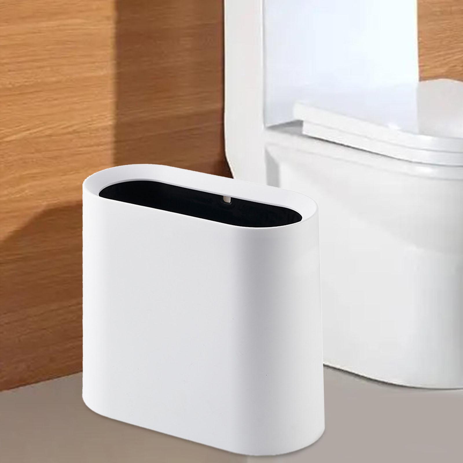 

Trash Can Garbage Can Simple Paper Basket Multipurpose Narrow Small Garbage Bin for Kitchen Living Room Home Office Bathroom белый