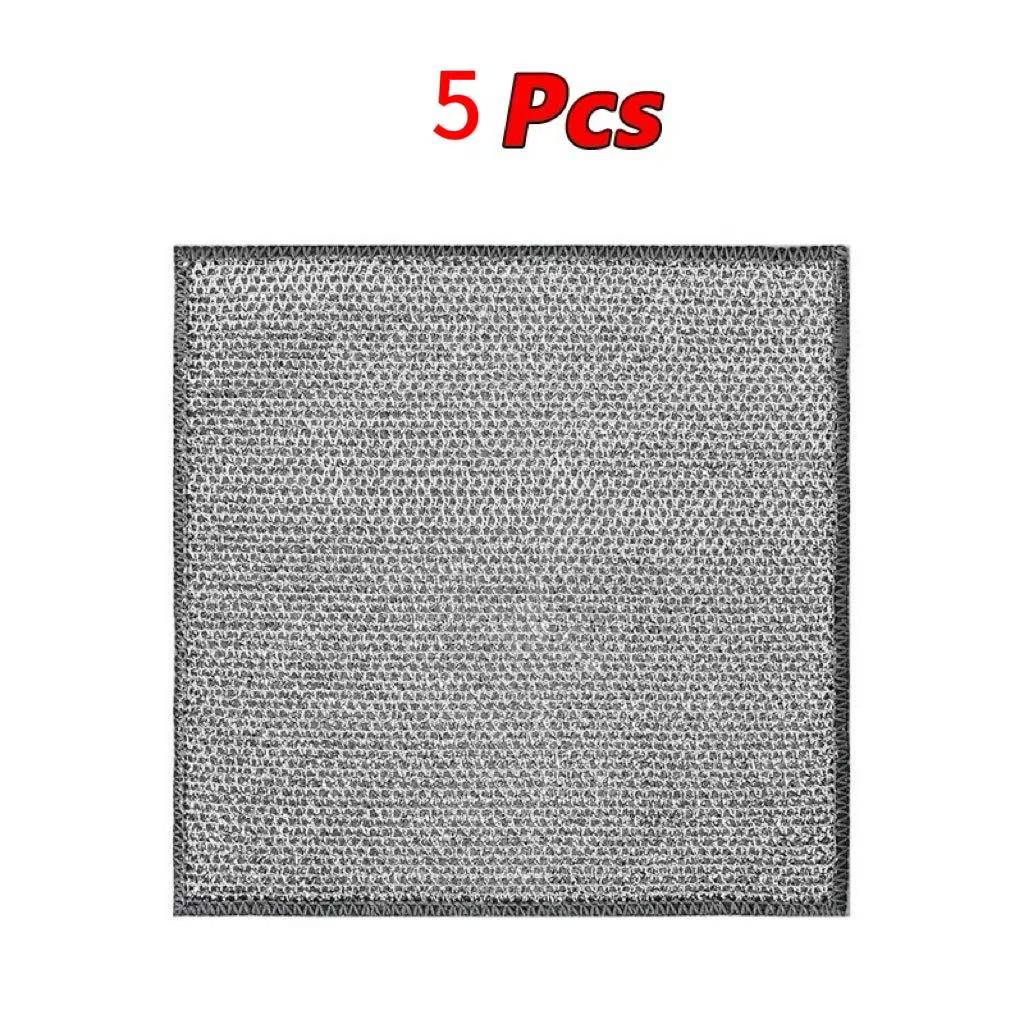 

Non Scratch Wire Dishcloth, Multipurpose Wire Dishwashing Rag for Wet and Dry, Reusable Steel Wool Scrubber for Kitchen Cleaning