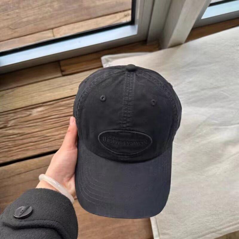 

K-style 2025 New Arrival Women s Baseball Cap Wide Brim Show Face Small Big Head Circumference Washed Elegant Deep Top Peaked Cap Black-thiso-Baseball Cap