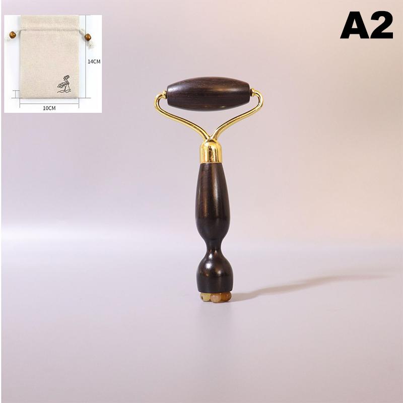 Purple Sandalwood Roller Massager Lotus Seedpod Beauty Professional Brass Facial Gua Sha Tool Eye Relaxation Spot Meridians