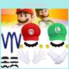 Sombrero de Sol Octogonal Oficial de Personaje Mario para Adulto, Gorra de Béisbol y Set de Accesorios