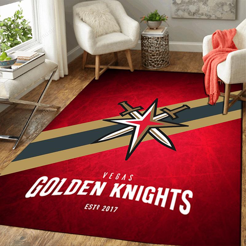 Vegas Golden Knights Print Rug Floor Mat for Living Room or Bedroom Soft and Comfortable Carpet a Gift for Birthday and Holiday.ZFF0913387
