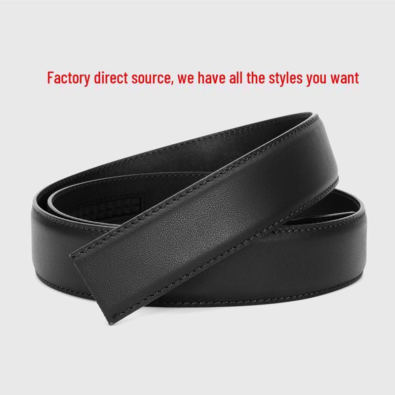 Men's Premium Cowhide Leather Belt with Automatic Pin Buckle