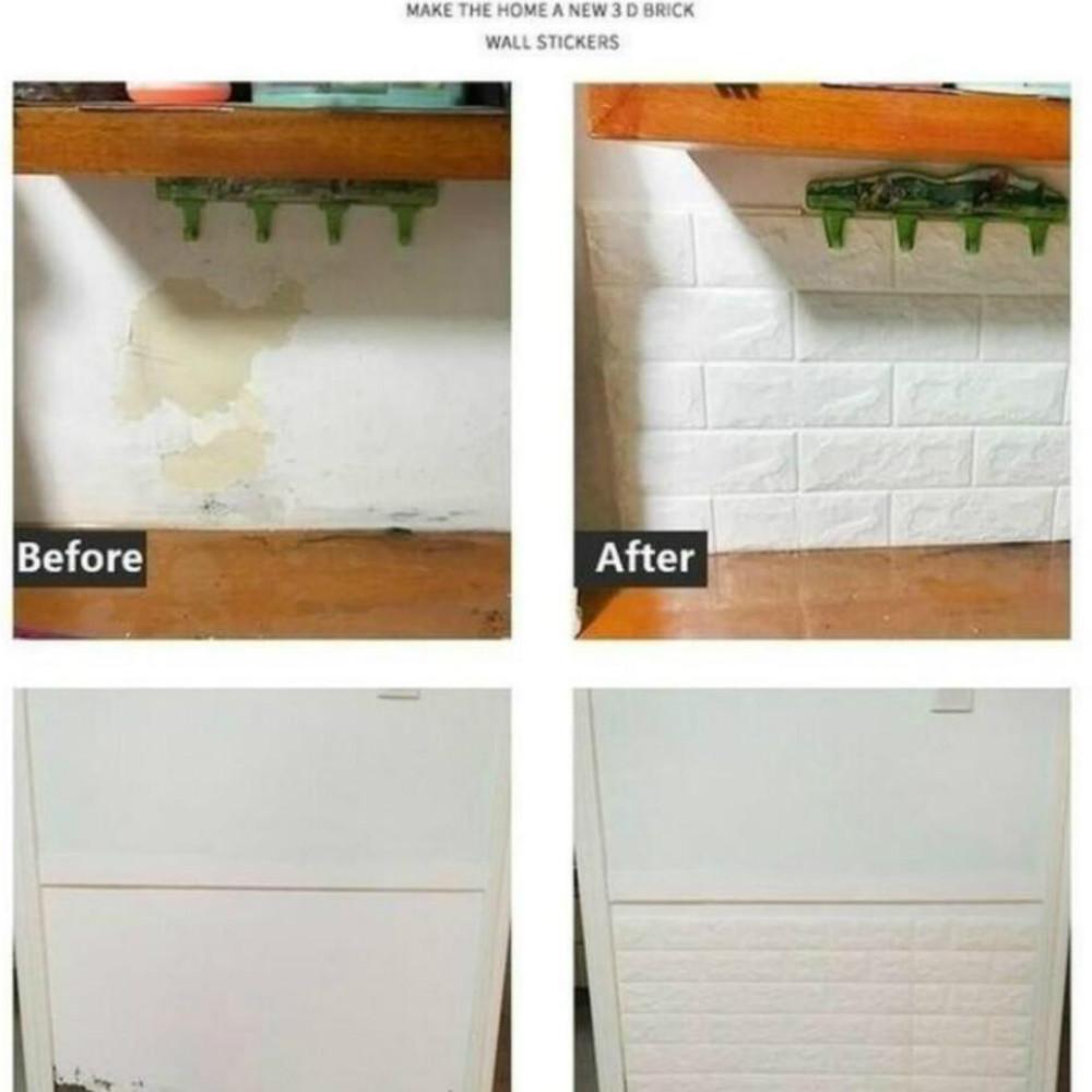 70 * 77 cm 10/20 Stück 3D-Schaumaufkleber Nachahmung Ziegel Schlafzimmer wasserdichte Tapete