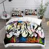 3D Hot Sale Graffiti Rainbow Friends Cartoon Duvet Cover UK Single Double King US Twin Full Queen Size Bed Linen Set Best Gifts