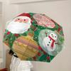 1pc Christmas ornaments and snowman illustration. Umbrella with Plastic Handle,Suitable for All Seasons Home Travel Outdoor UmbrellaDD226