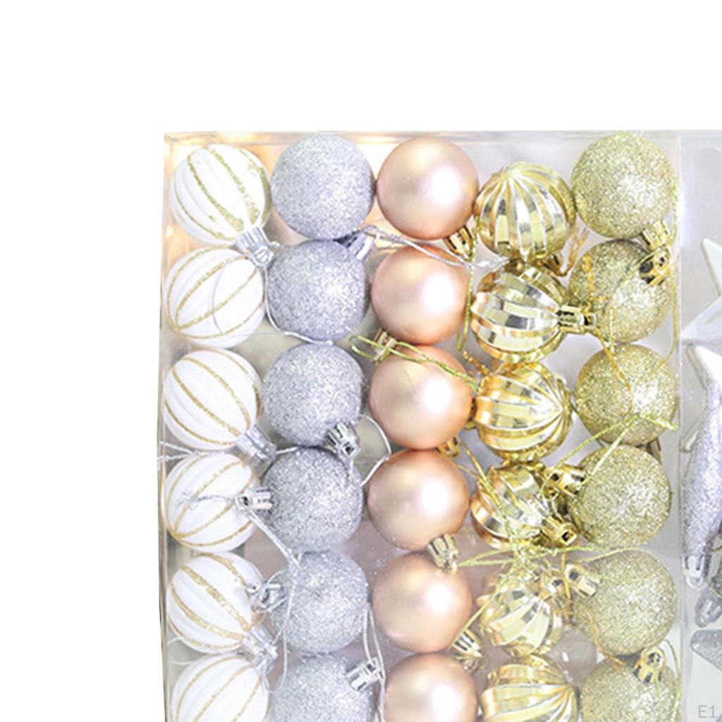 53 Pieces Christmas Ball Ornament Tree Hanging Charm Pendant for Festival