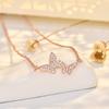 New Product Hot Sale Double Butterfly Necklace for Women High-end Micro-inlaid Jewelry Clavicle Chain
