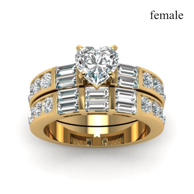 

Изысканные парные кольца для женщин, комплект колец с сердечками и стразами из циркония, модное мужское кольцо из нержавеющей стали, модные украшения для влюбленных 13