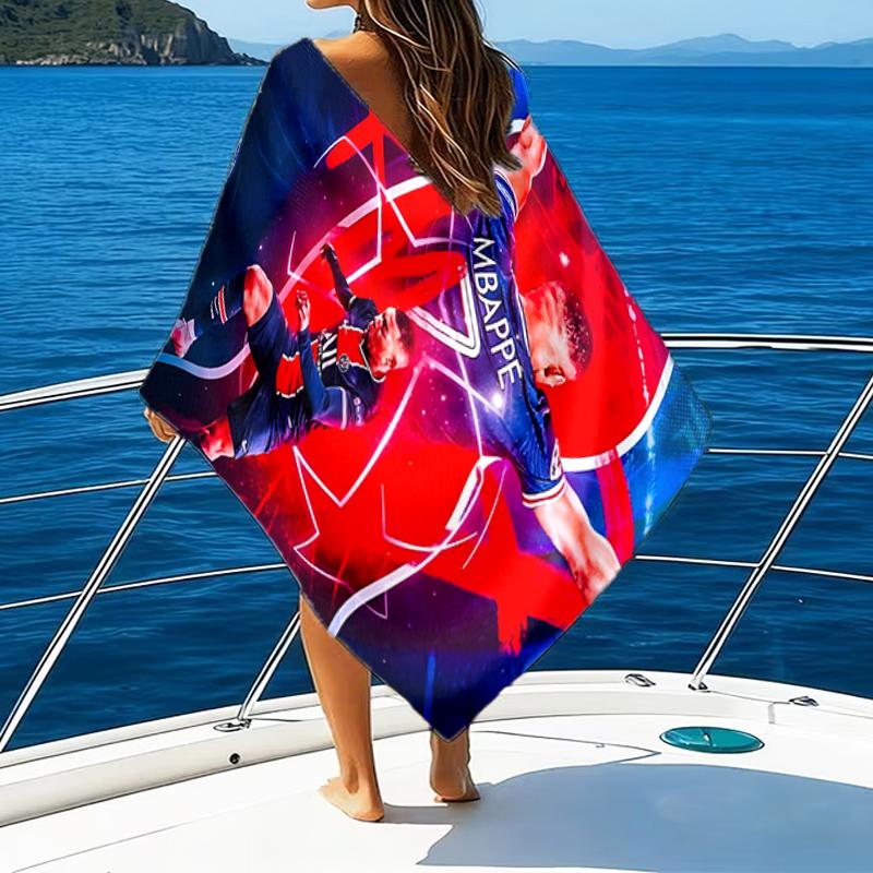 Kylian Poster Beach Towel - Soft, Absorbent Microfiber, Lightweight, Ideal for The Beach, Parties, Travel, Camping fan gifts