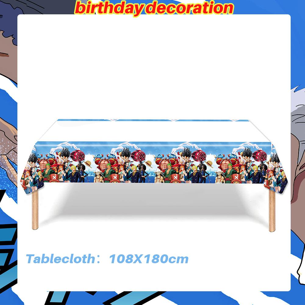 Dekoracje Urodzinowe One Piece Balon Luffy Zoro Jednorazowe Talerzyki Imprezowe Baner Dekoracja Tortu Torebki na Prezenty Chłopcy Akcesoria na Baby Shower