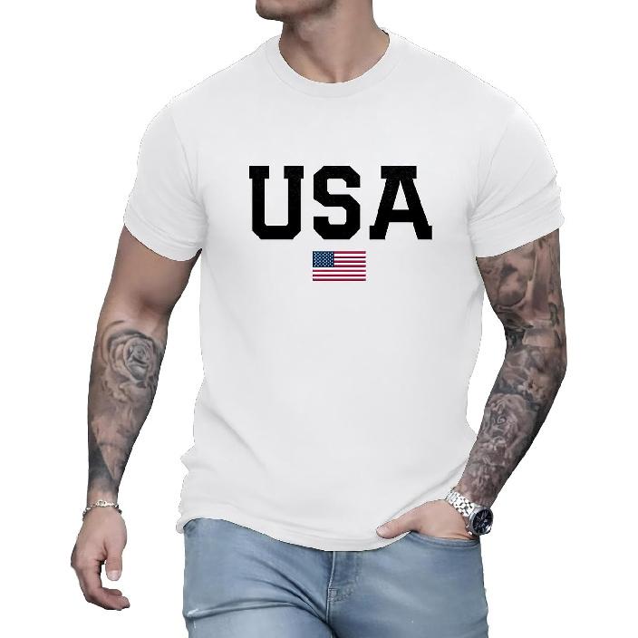 Mens USA Shirt American Flag Patriotic Graphic T Shirt