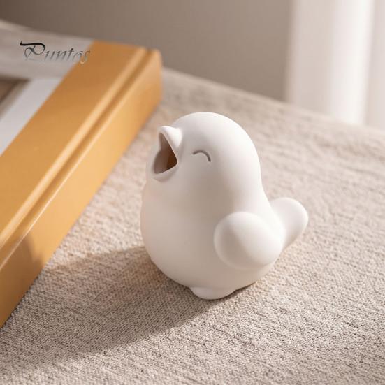 Desktop Ornament for Bedroom 3D Printed Singing Bird Figurine, Minimalist Small Sculpture Unique Housewarming Gifts Ornament, Cute Animal Statue Home