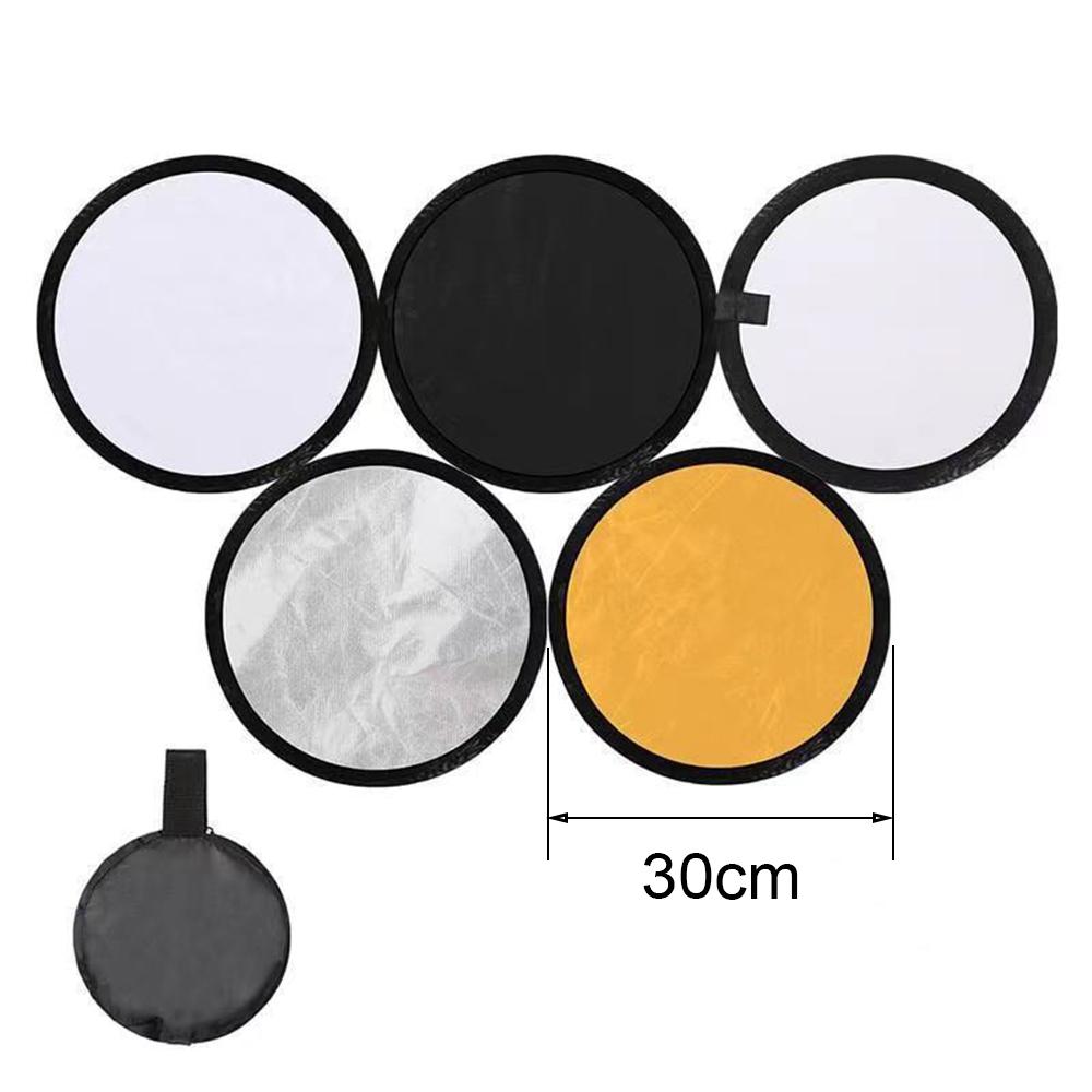 Reflector 5in1 2in1 30CM 60CM 80CM 110CM Argintiu Alb Aur Aur portabil pliabil, lumina moale, rotunda, fotografie pentru studio