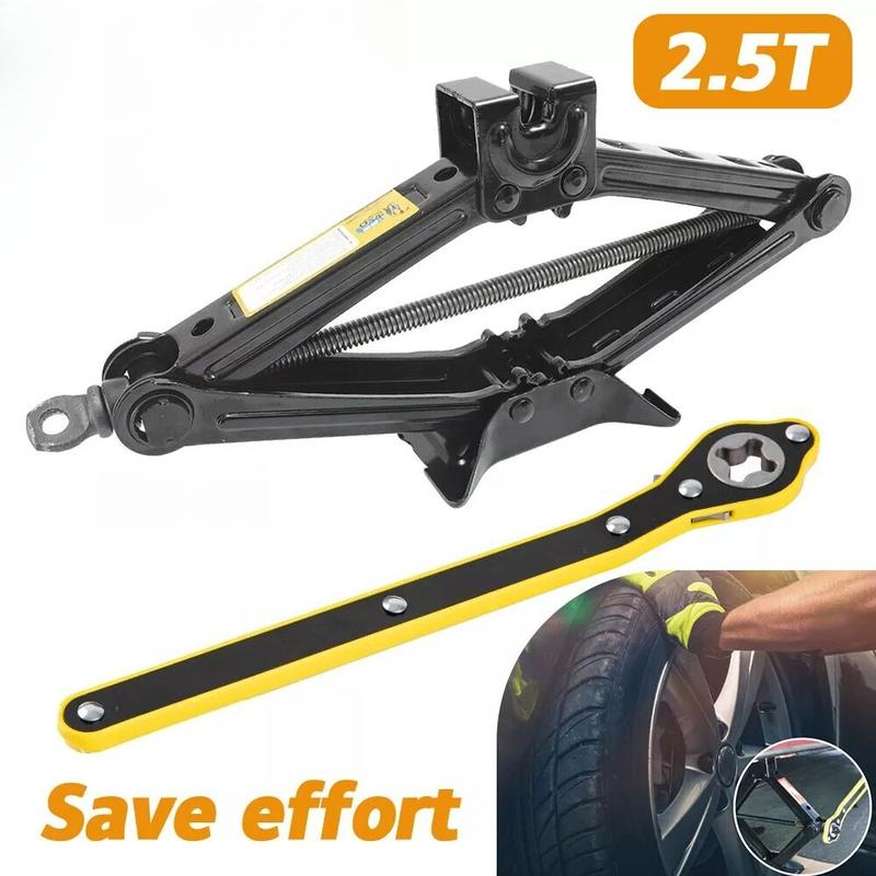 

2.5 Ton Tonne Scissor Jack Lift Wind Up for Car Van Garage w/Crank Speed Handle DDK066