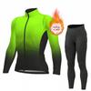 2026 Winter Warm Cycling Clothing Set Long Sleeve Thermal Fleece Cycling Jersey Set Bib Pants Ropa Ciclismo Bicycle Clothing MTB Bike Jersey Uniform