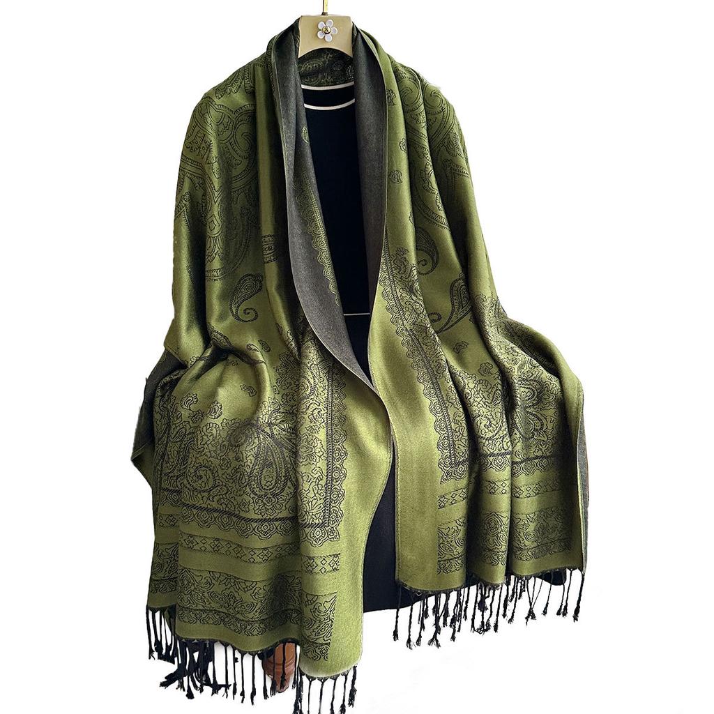 Kaschmir-Imitat Schal mit Kaschmir-Muster, doppelseitig, Winter, hochwertig, warm, Stola, Damen