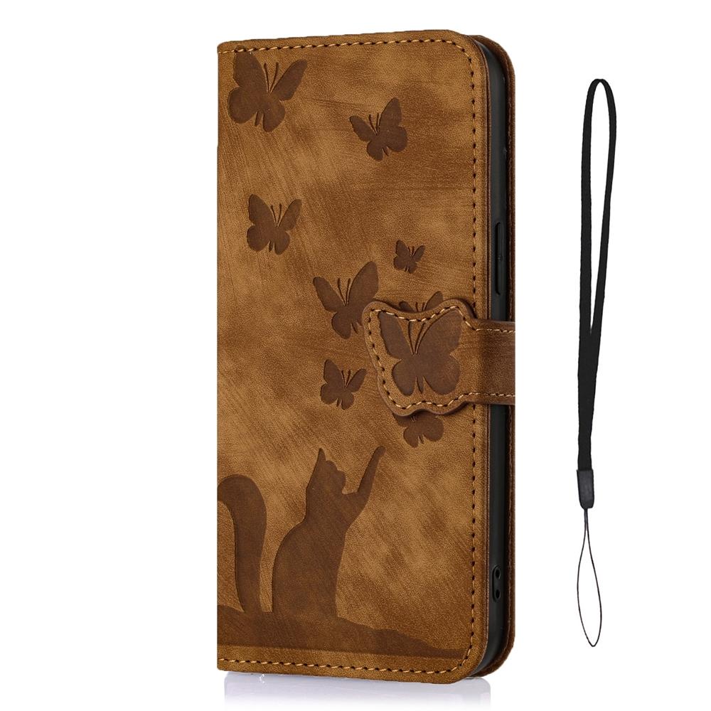 Cute Cat Butterfly Phone Cover Case for iPhone 15 14 Pro Max Funda iPhone 16 14 13 12 11 X XS XR 6 7 8 Plus Cases Leather Wallet