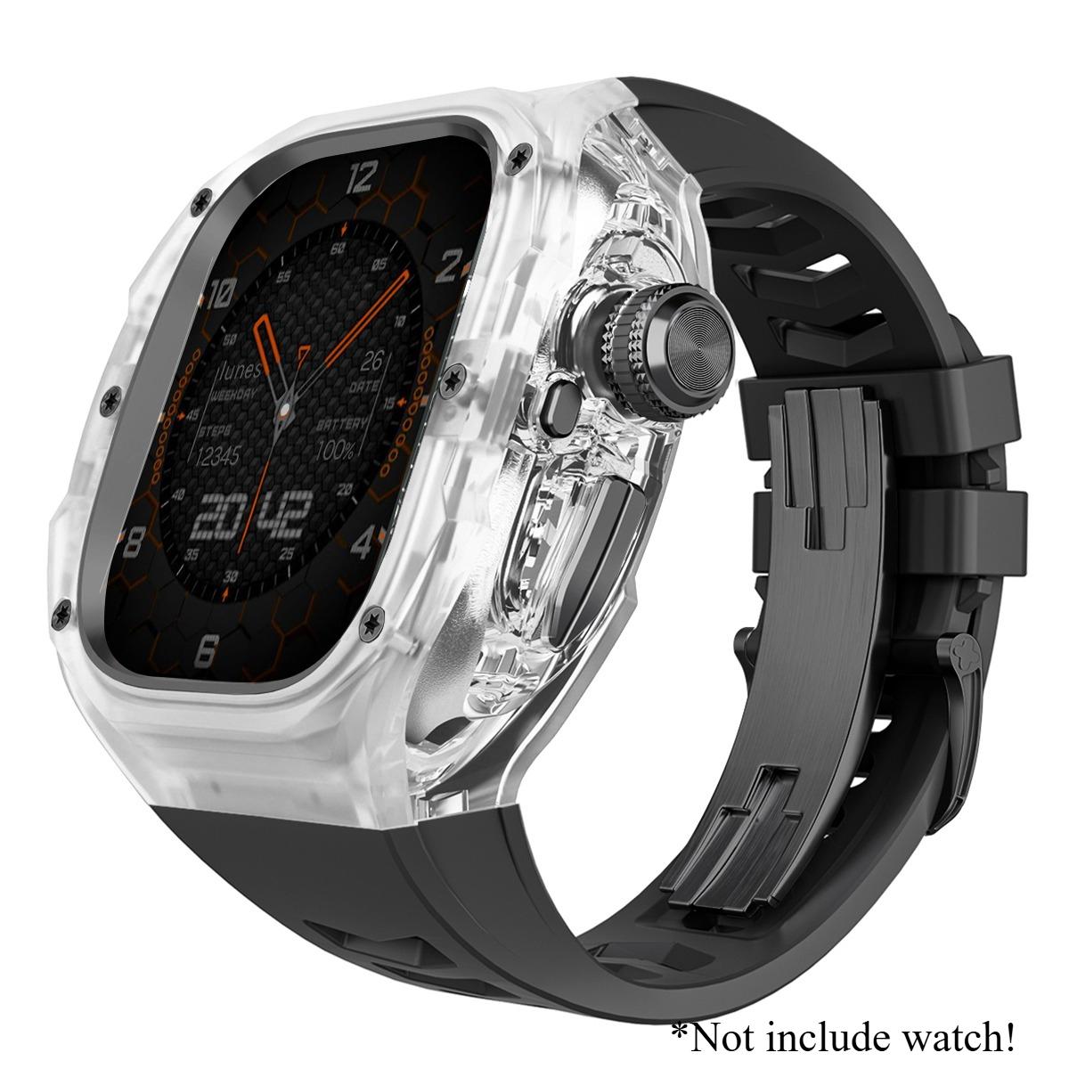 

Розкішний набір для модифікації для Apple Watch Ultra 3 49 мм Спортивний гумовий ремінець для iWatch Series Ultra 2 1 49 мм Корпус «Льодовик» Набір для переоснащення For Ultra 3 49MM