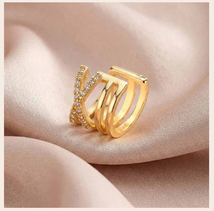 Ear Cuff Multi-Layer Cross CZ Clip Earrings for Women, 18K Gold Plated Brass Non-Pierced Cartilage, Fake Piercing Jewelry