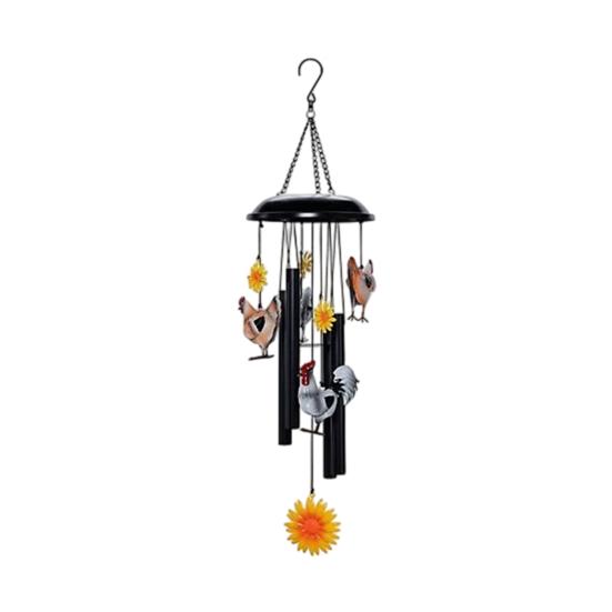 

Vintage Chicken Wind Chime Metal Sunflower Chicken Wind Chime Outdoor Indoor Hanging Wind Chime for Garden Porch Terrace Farmhouse 1pc