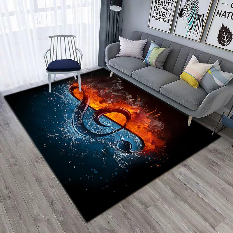 1Pc Musical symbols Printed circular carpet, home door mat, outdoor travel protection carpet A15