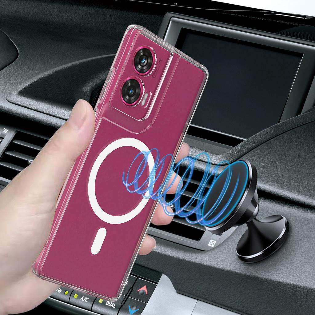 For Motorola Moto G35 5G Clear Phone Case Compatible with MagSafe TPU+Acrylic Back Cover