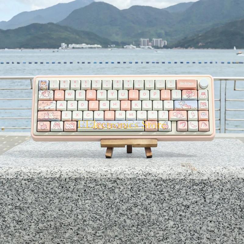 B03C Keycaps MDA Profile Cartoon Cute Animal PBT DyeSublimation 151 Keys Keycap Suitable for CrossCore Mechanical Keyboards