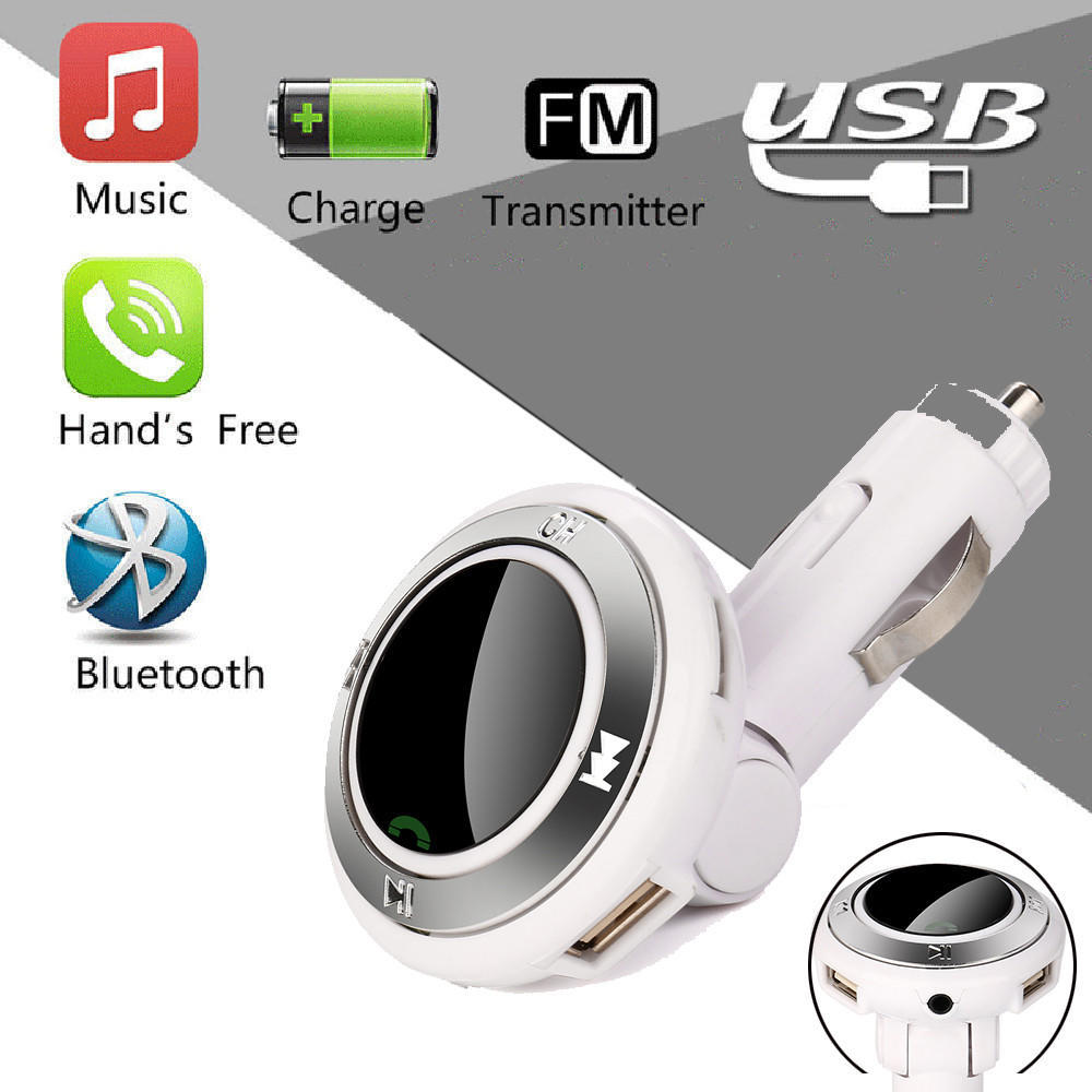 Wireless Hands-Free Q7 2USB Charge LED MP3 Bluetooth Car FM Transmitter With MIC