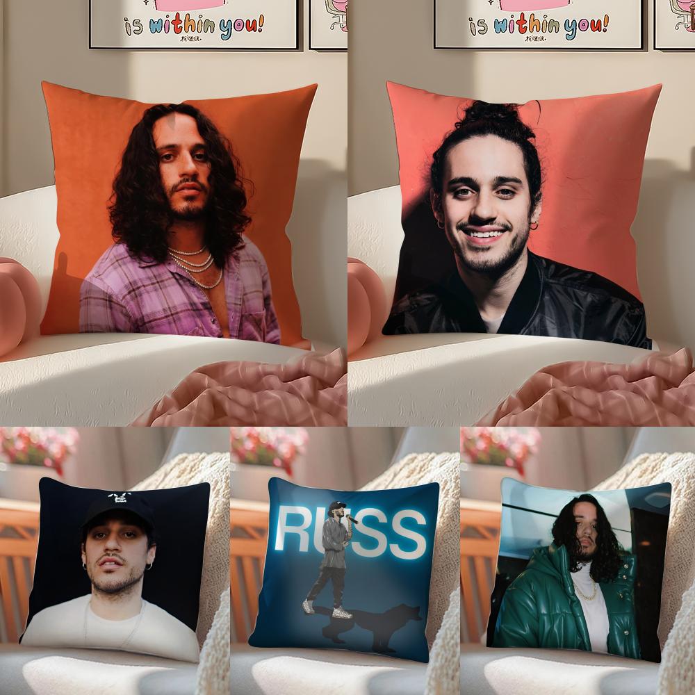 Cool Handsome Rapper Rnb R-Russ Cushion Cover Pillowcase Short Plush Invisible Zipper Room Sofa Cushion Cover