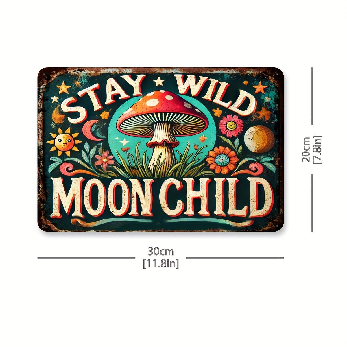 

Упаковка Wild Moon Child Vintage Mushroom Wall Decor Signs Алюминиевая резьба Art Home Decor Дюймовые алюминиевые фольгированные резные знаки чёрный
