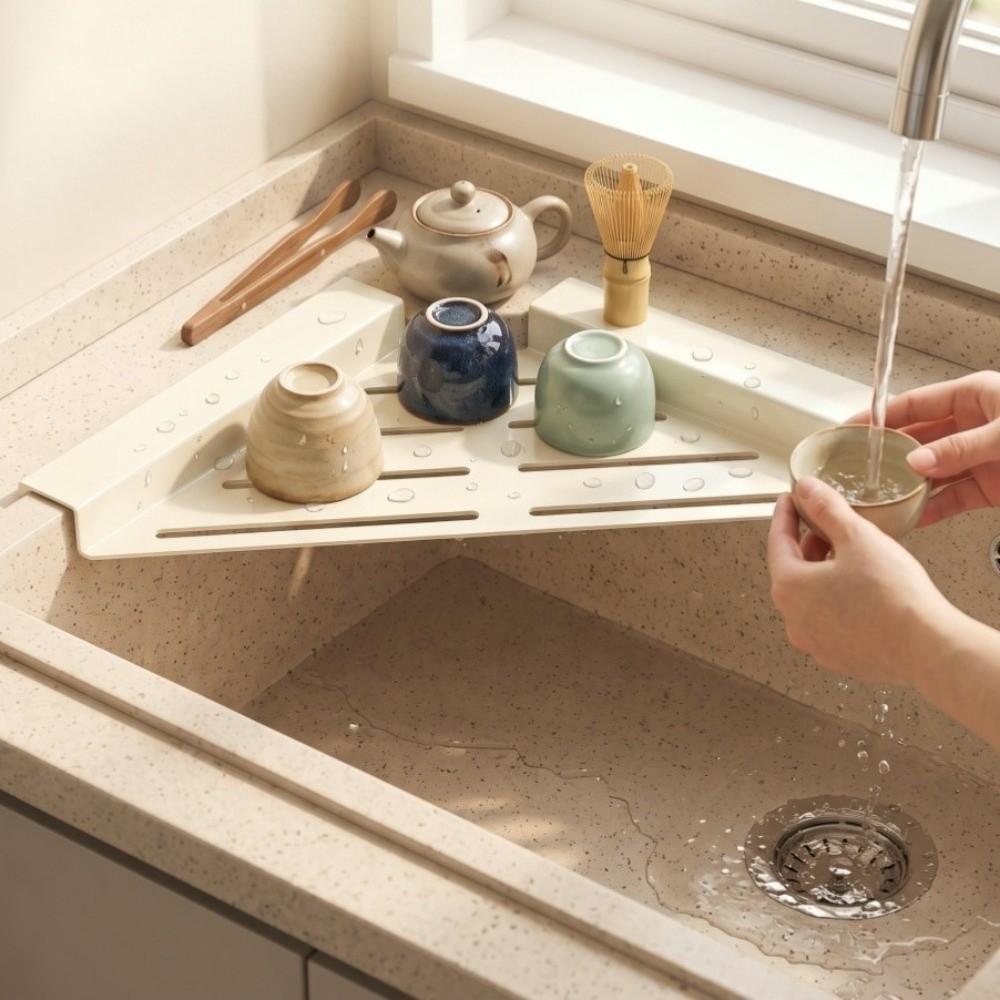 Carbon Steel Sink Sponge Holder Quick Water Drainage Dish Drying Rack Sink Storage Holder  Utensil