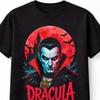 Dracula Vampiro Horror Gotico Castello Luna Rossa T-shirt Unisex