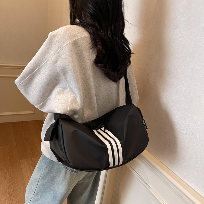 Striped Large Capacity Travel Bag Women's Shoulder Bag Crossbody Bag