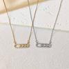 Minimalist Cubic Zirconia Pendant Necklace In Titanium Steel – Elegant Women's Jewelry Accessory
