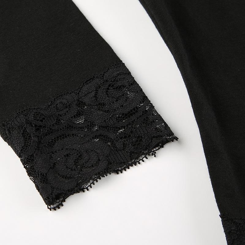 Tričko s grafikou z roku 2000 Vintage Fairy Grunge Ženy Podzimní Krajka Trim Dlouhý rukáv Tenký Sedí Topy Oblečení y2k Základní trička Harajuku