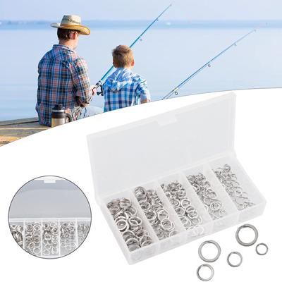 Split Rings Fishing Outdoor Double Loop Connectors Tackle Silver Lures