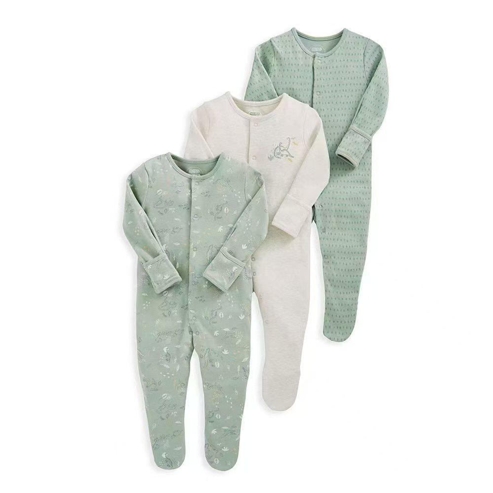 Spring & Autumn Baby Jumpsuit: Foot-Covering, Cotton Romper Pajamas for Newborn Boys & Girls