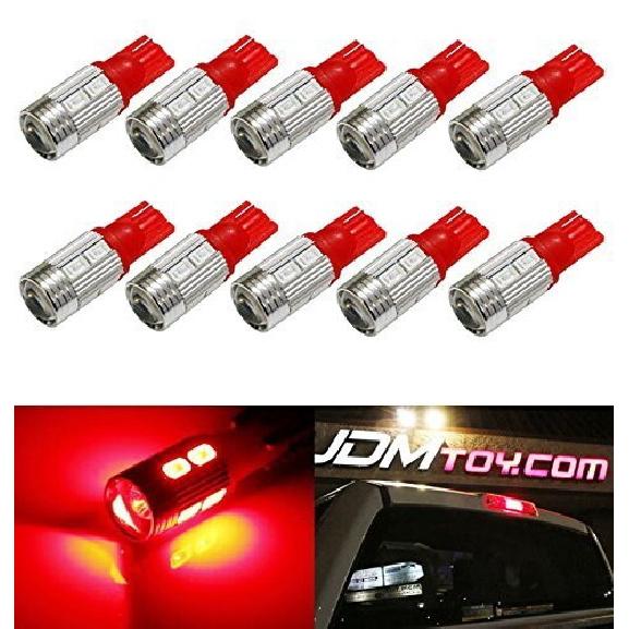 (10) Red 921 912 920 168 T10 SMD LED Bulbs For Truck 3rd Brake Lamp Cargo Lights