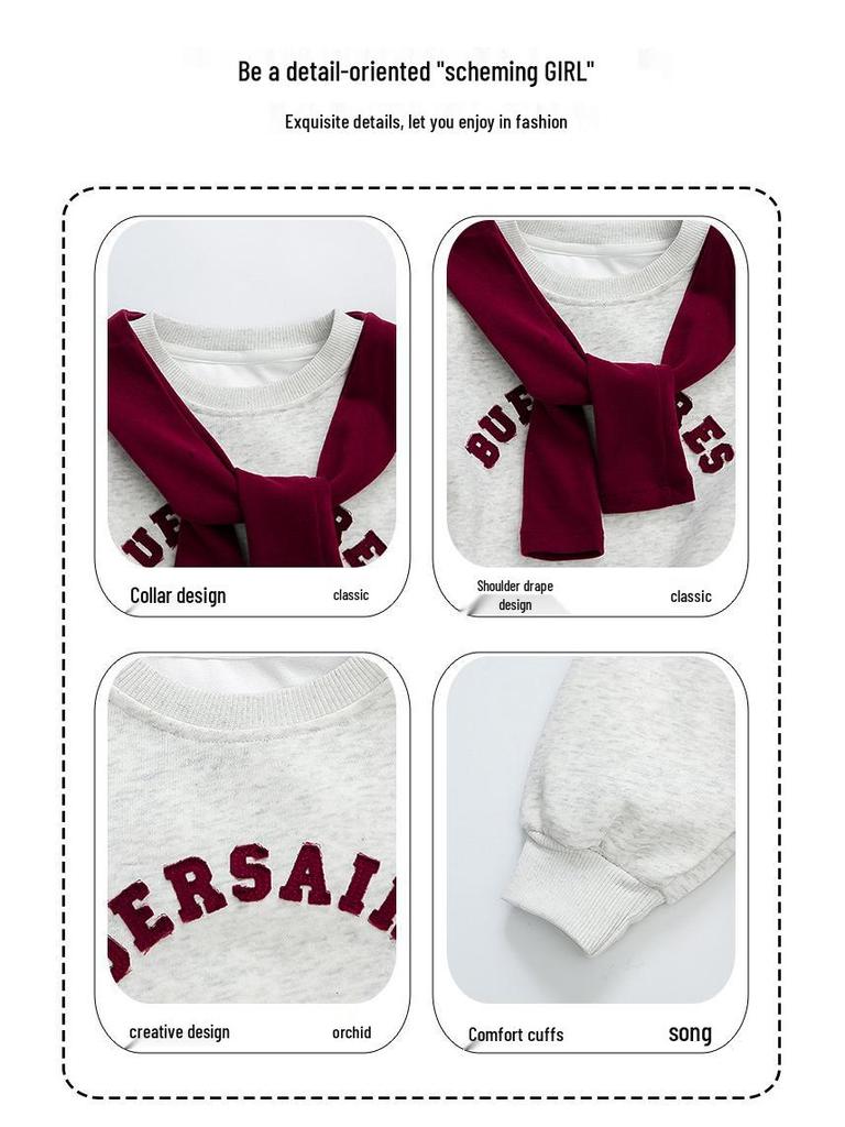 2025 Trendiges Mädchen-Cape Zweiteiler-Set - Sportliches Sweatshirt für Frühling & Herbst