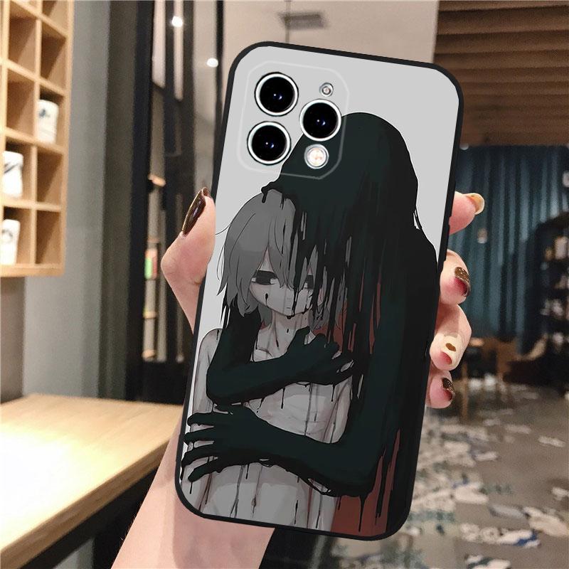 Phone Case Carcasa Funda For iPhone 17 Pro Max Air 16 15 14 13 Pro Max 15 16 Pro 15Plus Horror Anime Girl Case