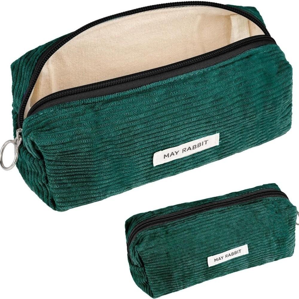 Cord Samt Federmäppchen Multifunktionales Make-up-Etui Retro Schreibwarenetui Schulbürobedarf