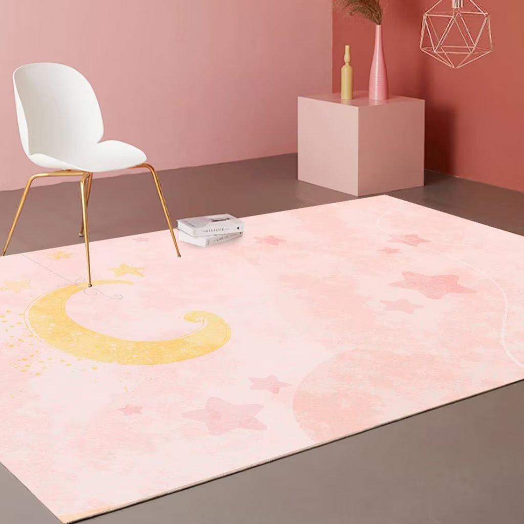 Modern Minimalist Carpets for Living Room Light Luxury Geometric Pink Floor Mat Fluffy Soft Coffee Table Bedroom Rug Non-slip