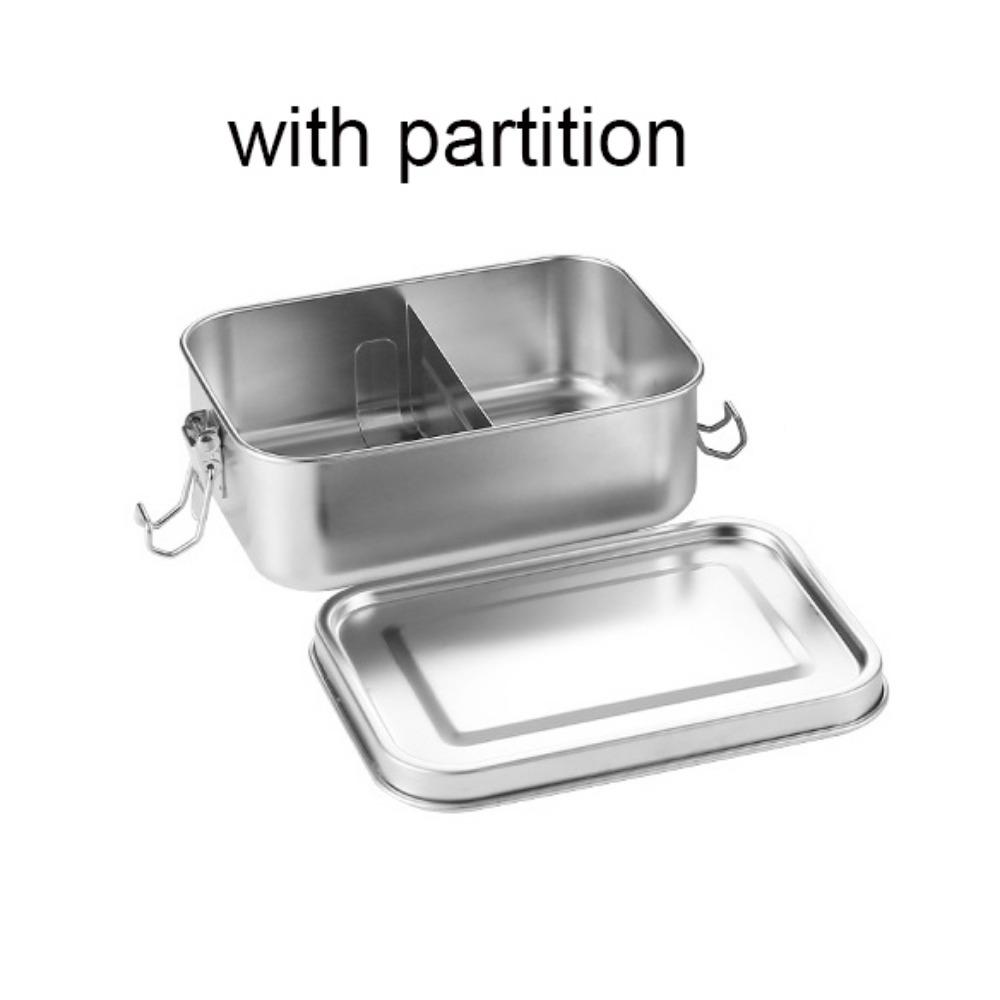 Separated 304 Stainless Steel Lunch Box Removable Partitions Fresh-keeping Box  Canteen