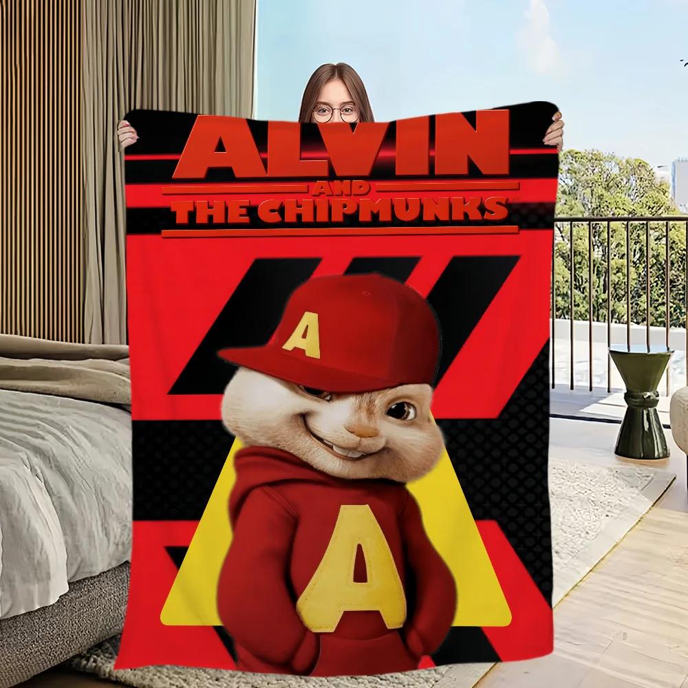 

Four Seasons Warm Soft Plush Throw Blanket for Sofa Living Room Cartoon Chipmunks Bedroom Travel Gift Flannel 40x50in