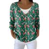 Women's Fashion Long Sleeve Christmas Snowman Snowflake Print Jacket Cardigan