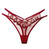 Hollow Out Transparent G-string Female Flower Embroidery Pearl Underpants Women Sexy And Hot Mesh Elastic Underwear bragas sexys